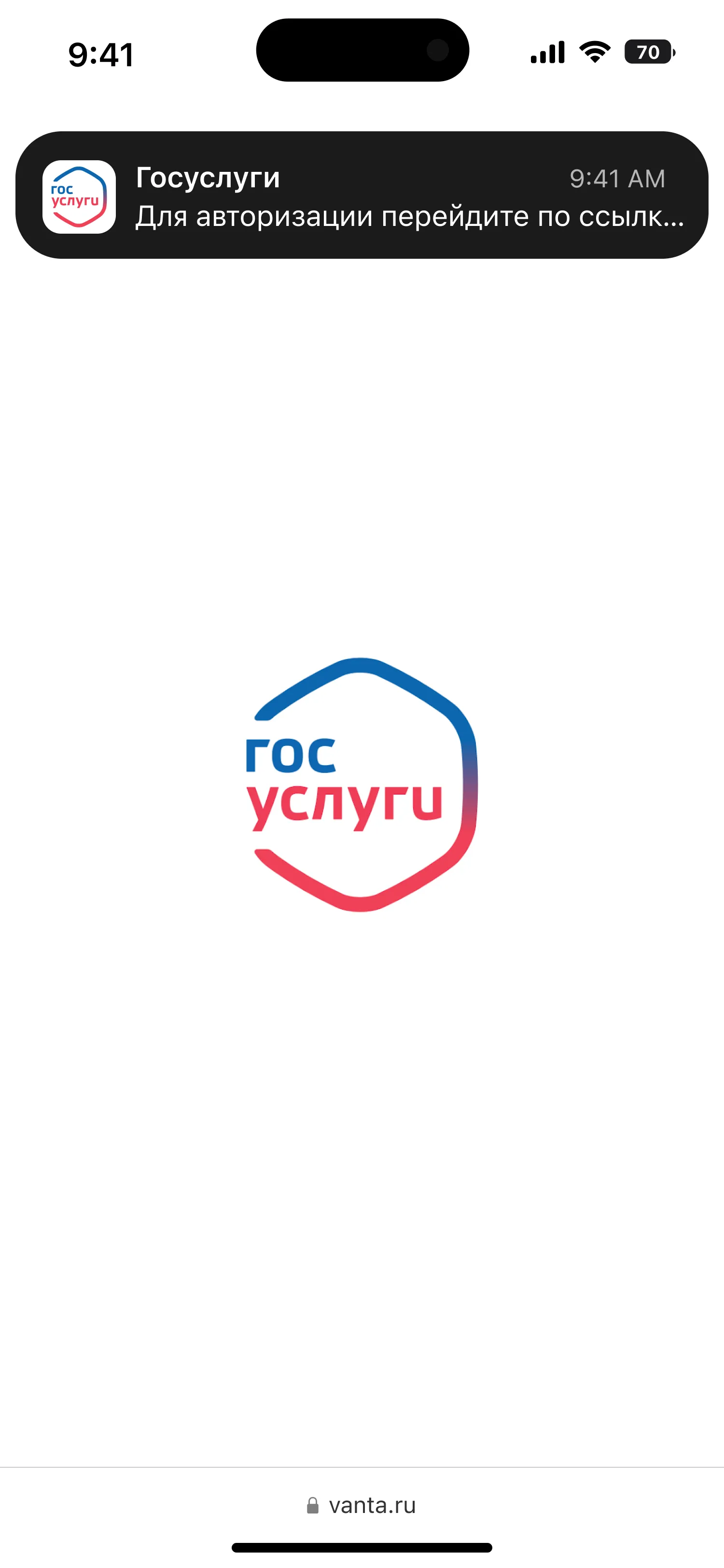 Экран приложения Ванта